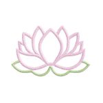 Broderie Motif fleur de lotus rose traits