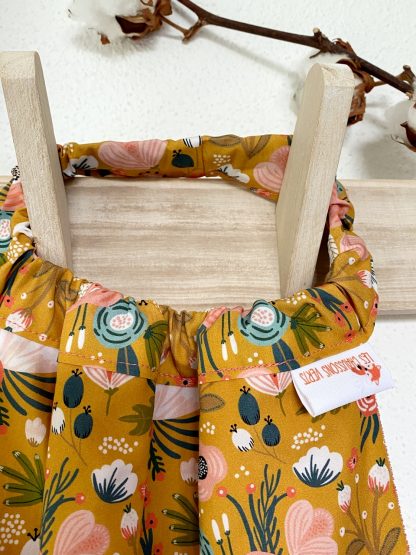 serviette de table enfant élastique personnalisable coton bio motif fleuri